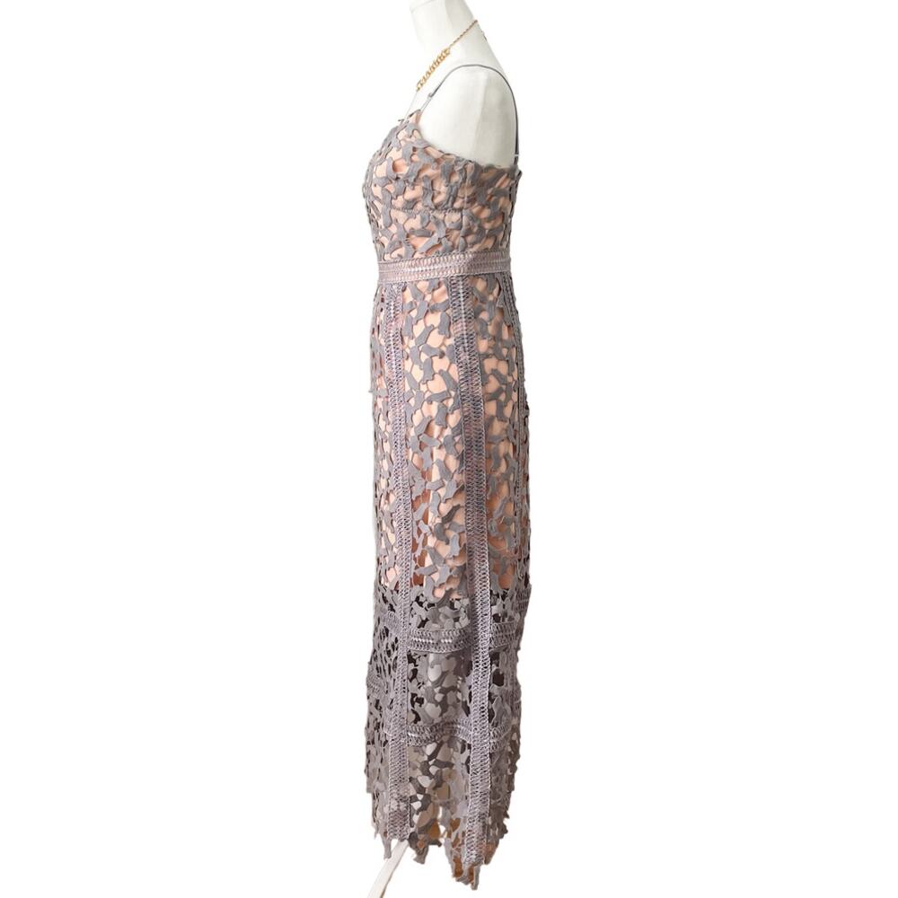 Elliatt Tingle Floral Lace Dress periwinkle nude size small S - Picture 3 of 9